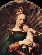 HOLBEIN, Hans the Younger Darmstadt Madonna (detail) sg oil painting artist